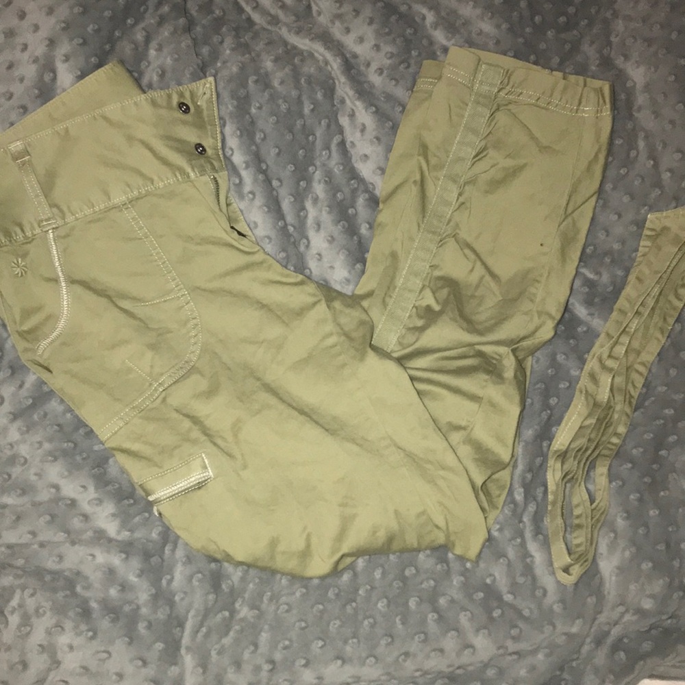 🔥 Athleta size 8 olive ruched skinny pants💥